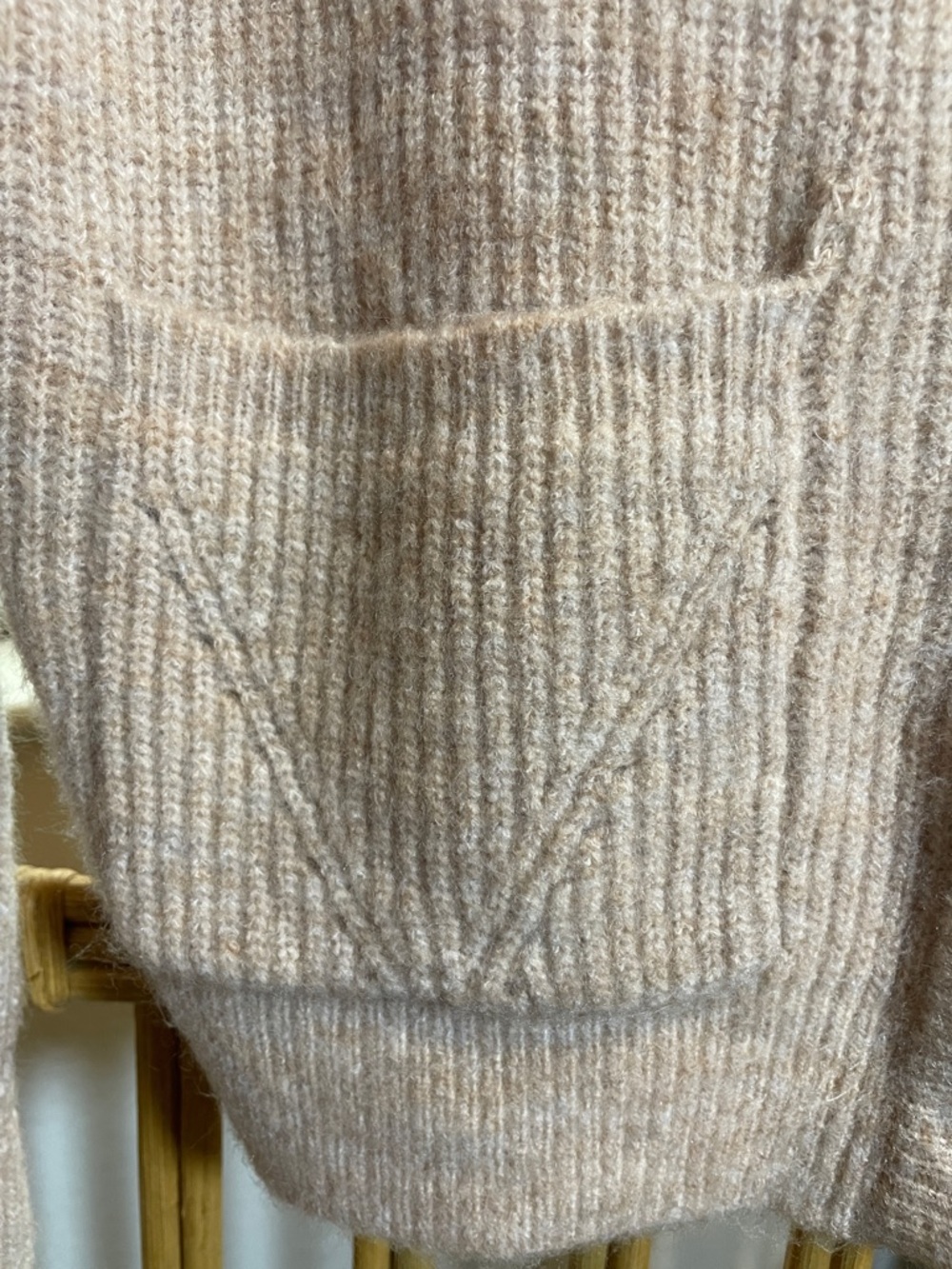 Wayf Beige V-Neck Button Front Cardigan - Picture 6 of 6